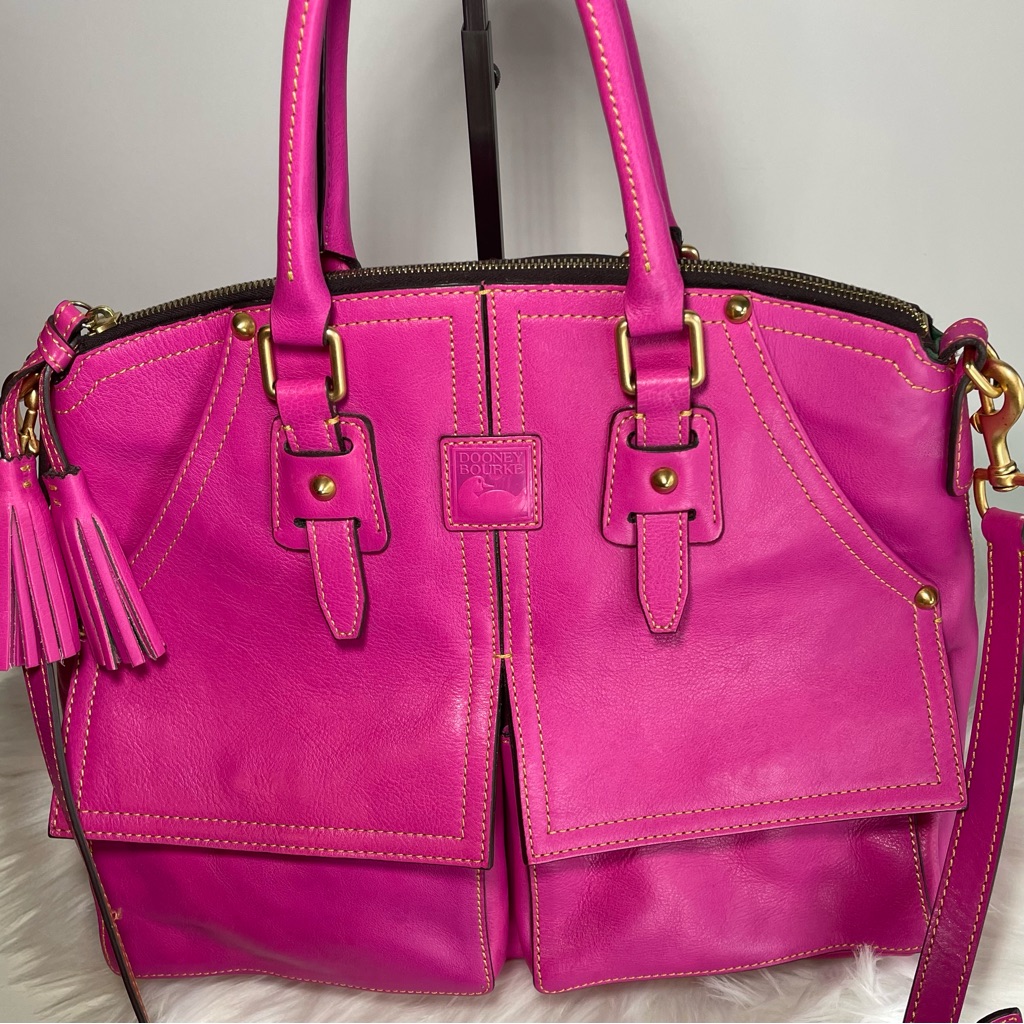 Dooney And Bourke Florentine Clayton Satchel In (Rare) Color Fuchsia Pink